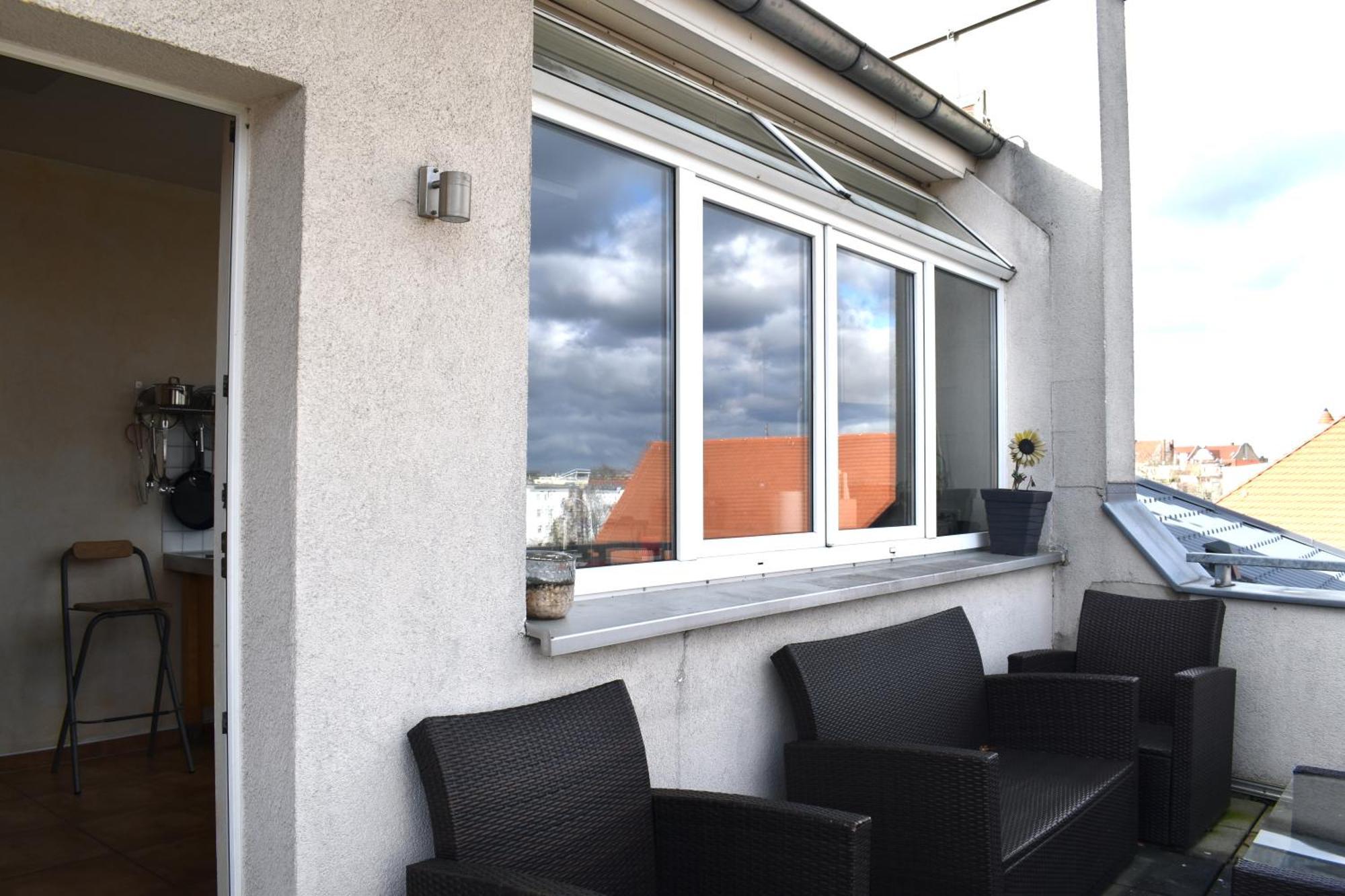 City-Dach-Apartment Mit Loggia - Balkon - Kamin Cottbus Exterior foto